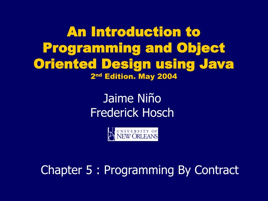 chapter 5 programming by contract