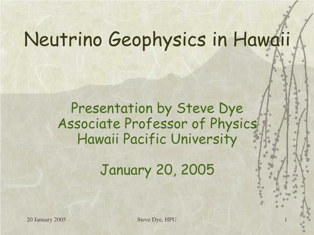 neutrino geophysics in hawaii