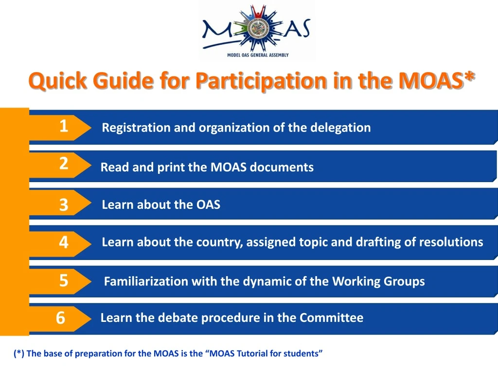 quick guide for participation in the moas