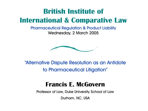 British Institute of International &amp; Comparative Law