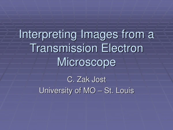 Interpreting Images from a Transmission Electron Microscope