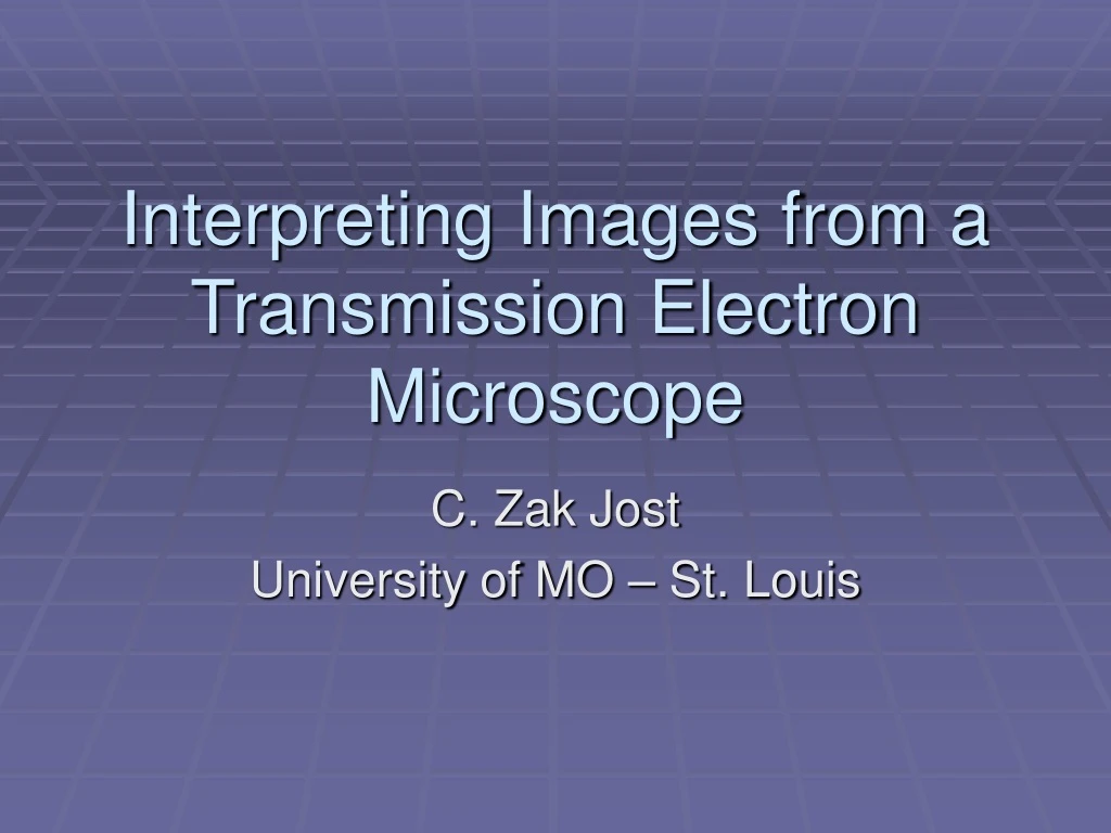 interpreting images from a transmission electron microscope