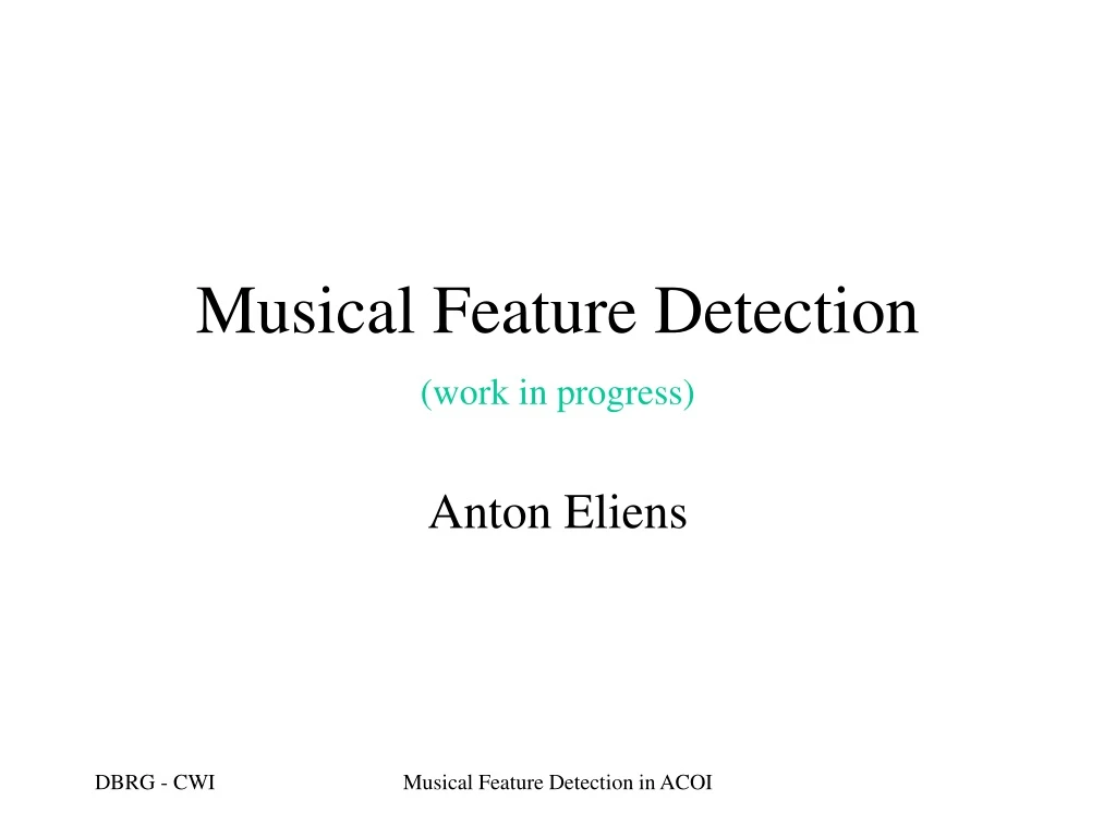 musical feature detection