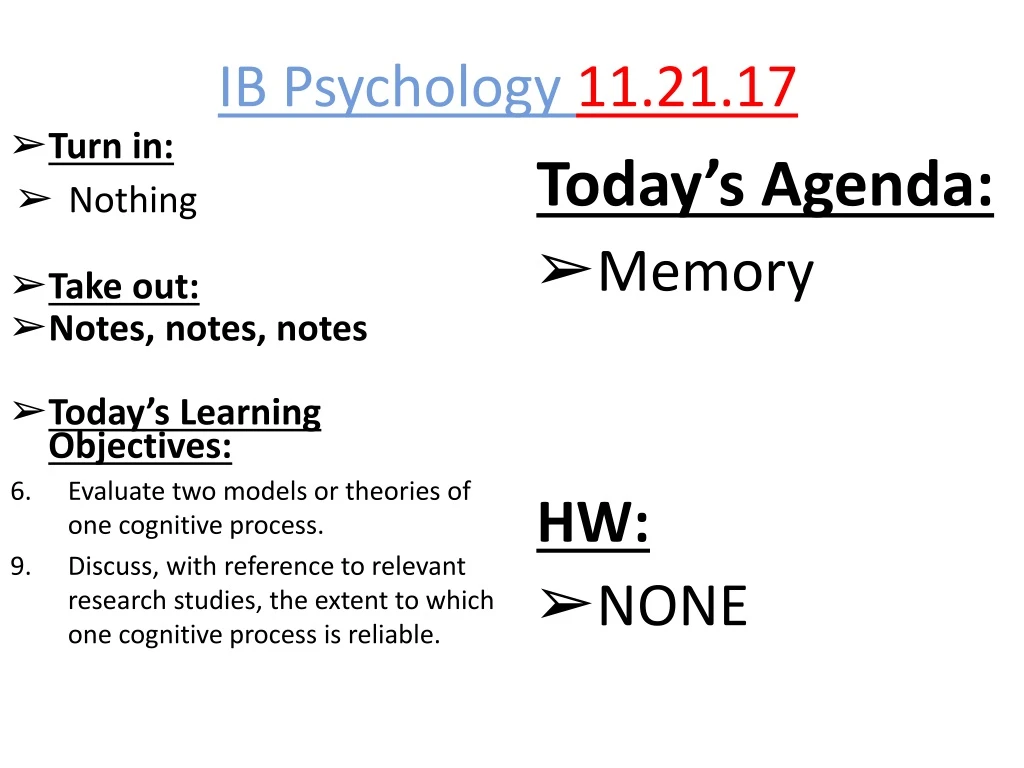 ib psychology 11 21 17