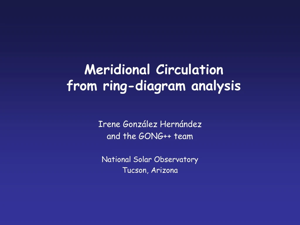 meridional circulation from ring diagram analysis