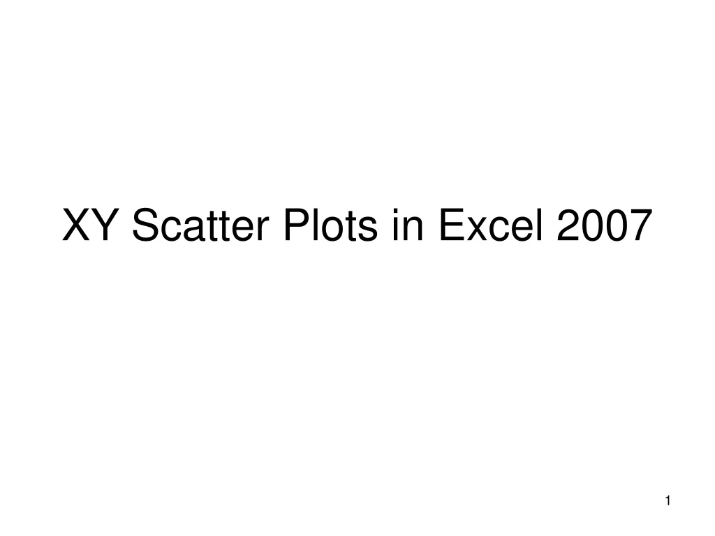 xy scatter plots in excel 2007