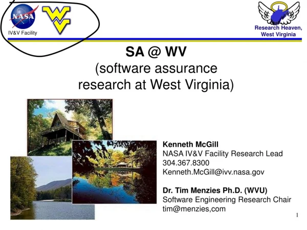 SA @ WV (software assurance  research at West Virginia)