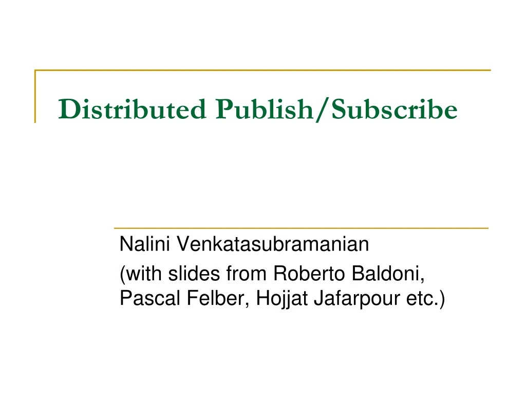 distributed publish subscribe