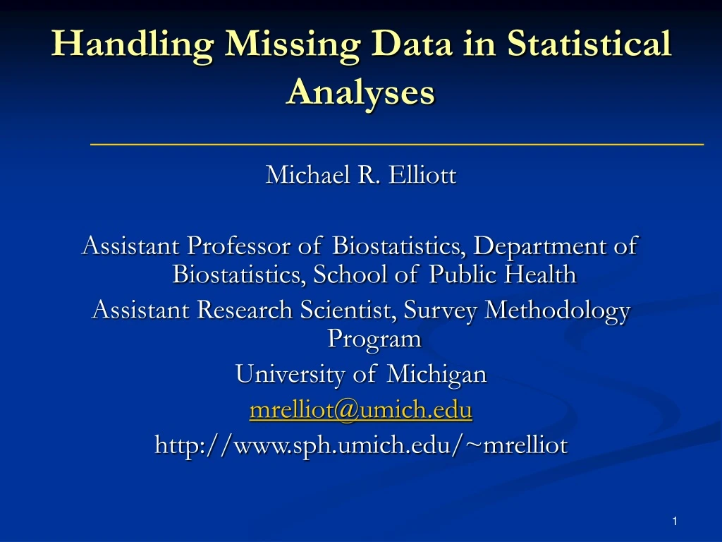 handling missing data in statistical analyses