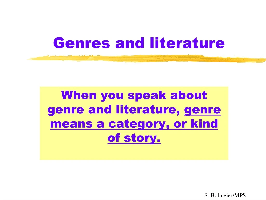 genres and literature