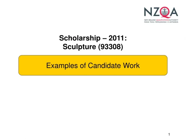 Scholarship – 2011: Sculpture (93308)