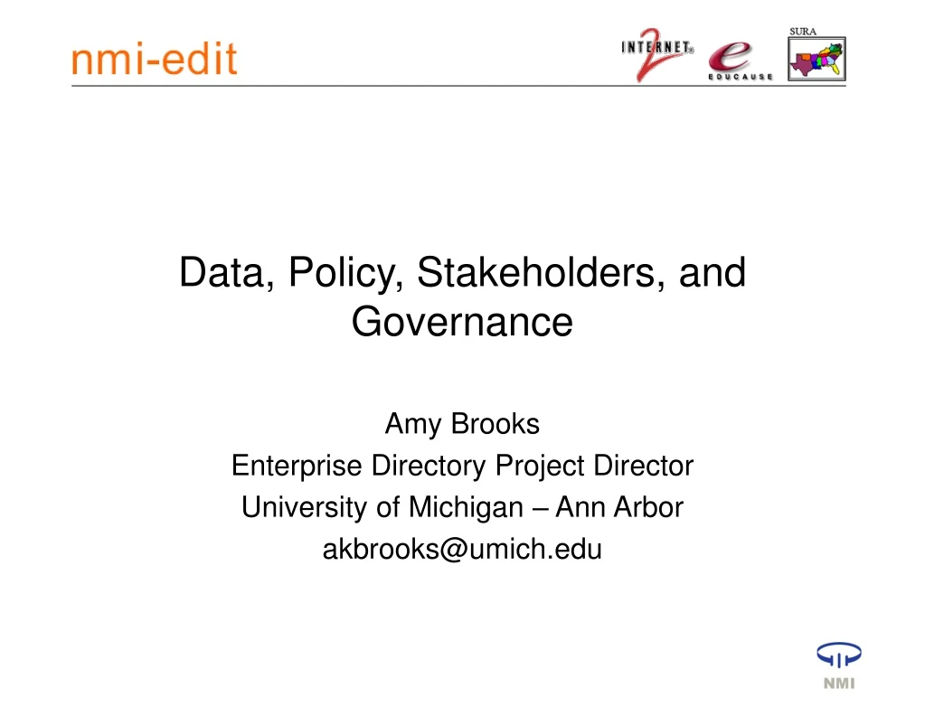 data policy stakeholders and governance