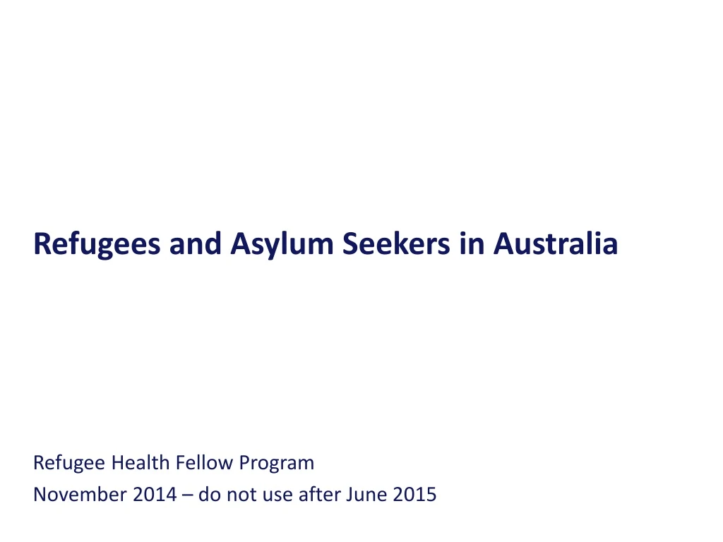 refugees and asylum seekers in australia