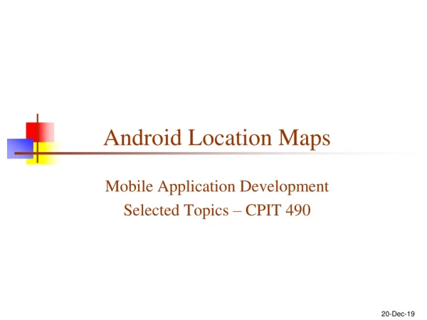 Android Location Maps