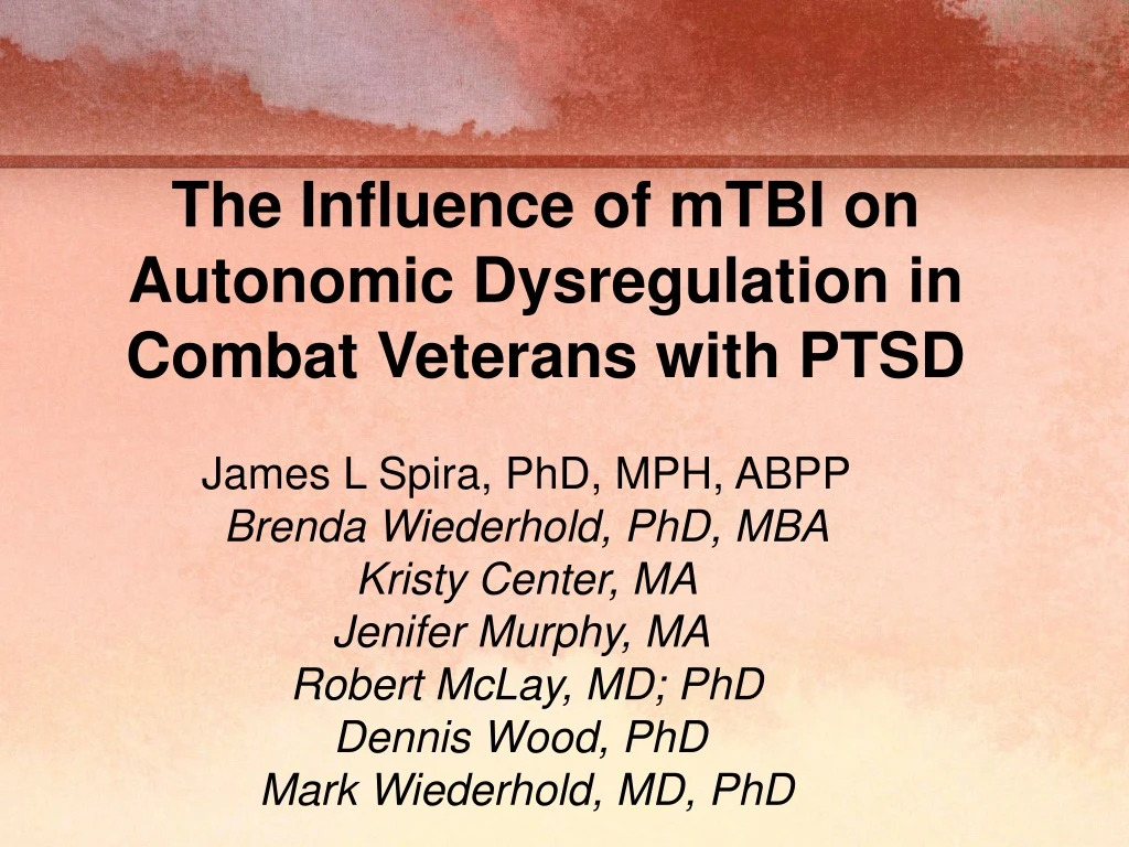 the influence of mtbi on autonomic dysregulation