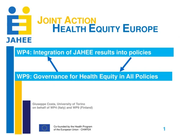 Co-founded by the Health Program   of the European Union - CHAFEA