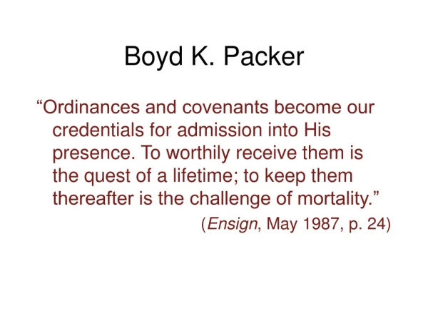Boyd K. Packer