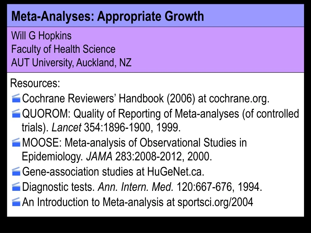 Introduction to Meta-Analyses