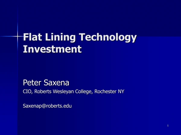 Flat Lining Technology Investment