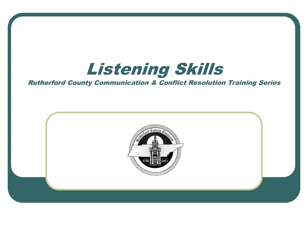 listening skills rutherford county communication conflict resolution training series