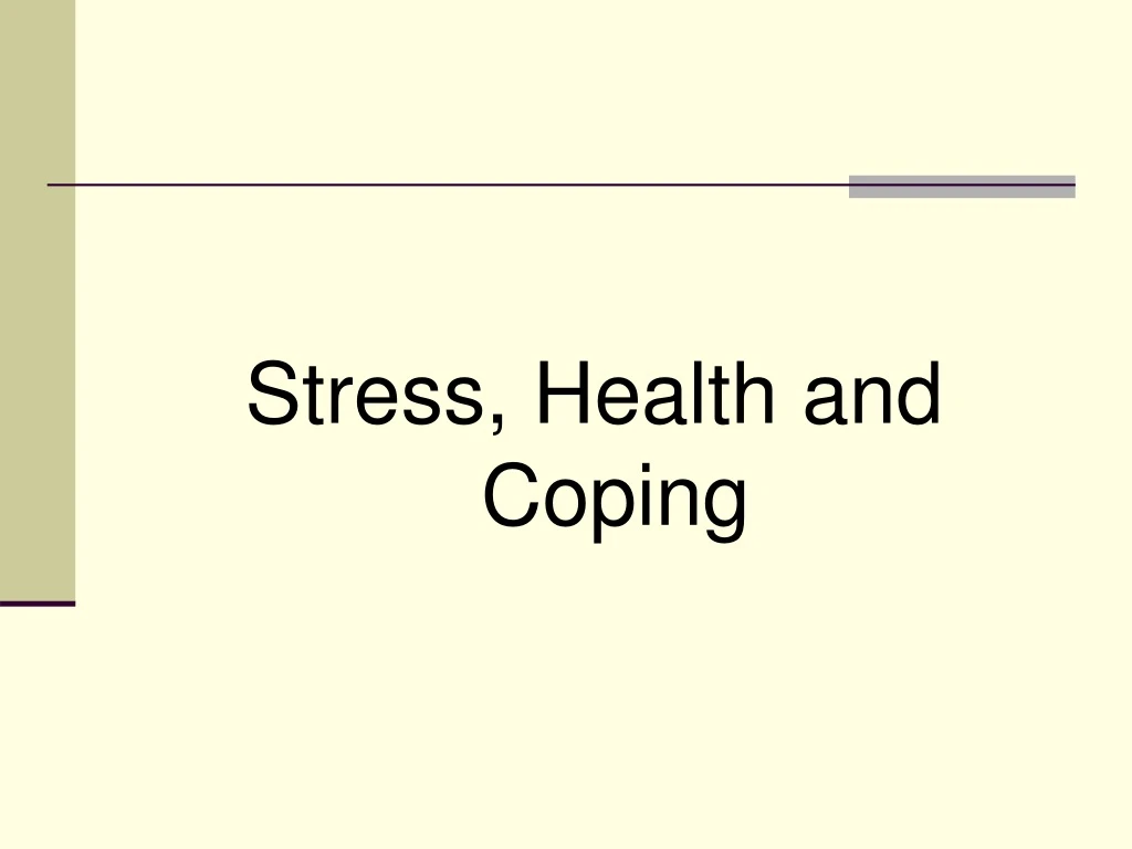 stress health and coping