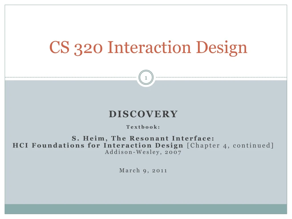 cs 320 interaction design