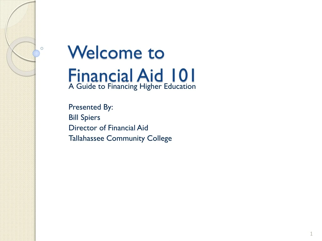 welcome to financial aid 101