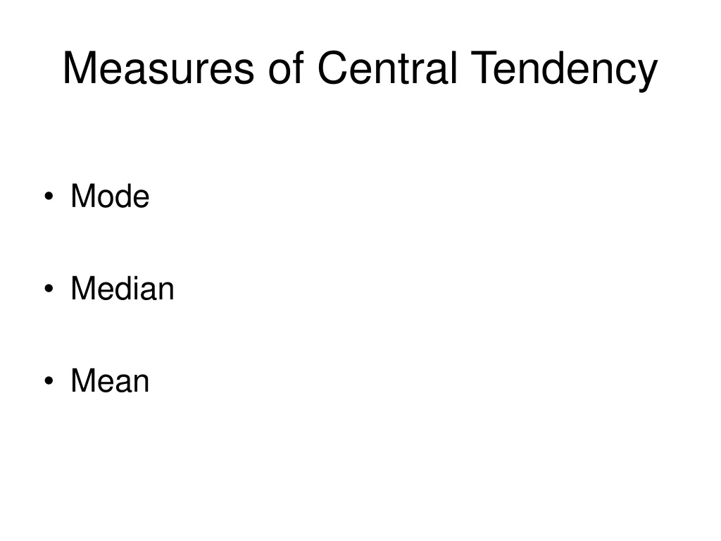 measures of central tendency