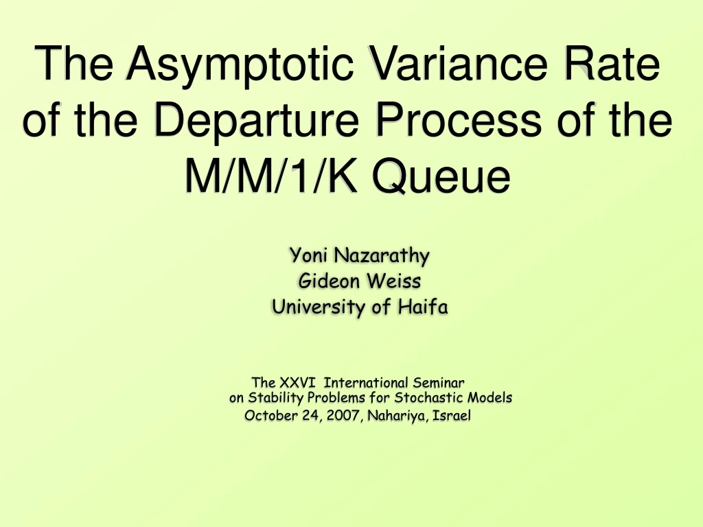 the asymptotic variance rate of the departure