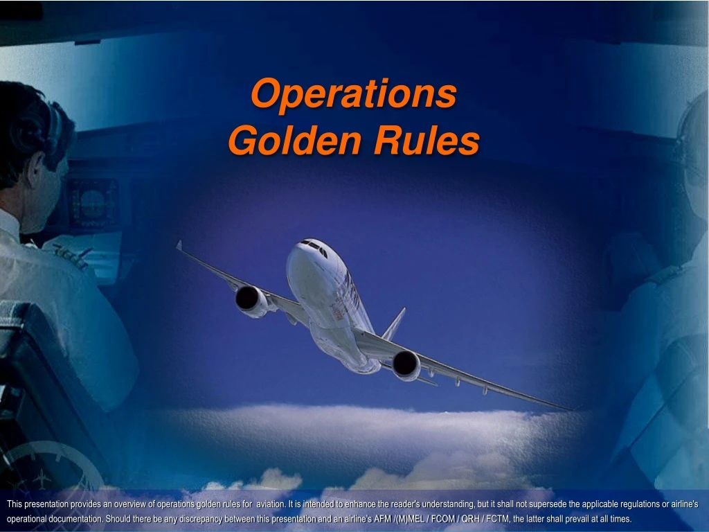 operations golden rules