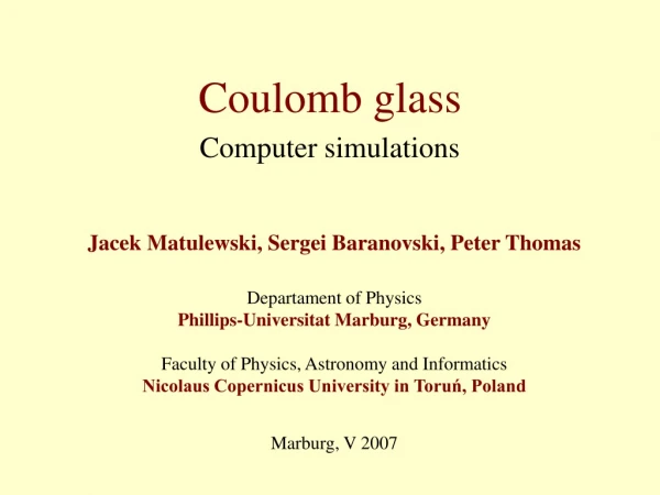Coulomb glass