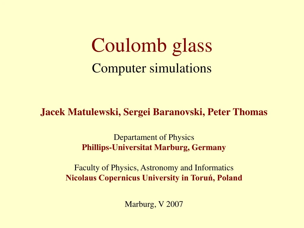 coulomb glass