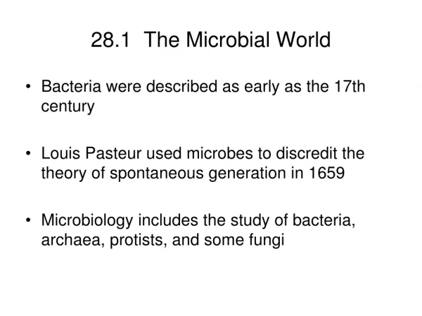 28.1  The Microbial World