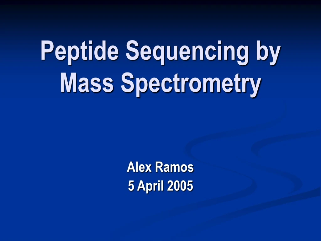 peptide sequencing by mass spectrometry