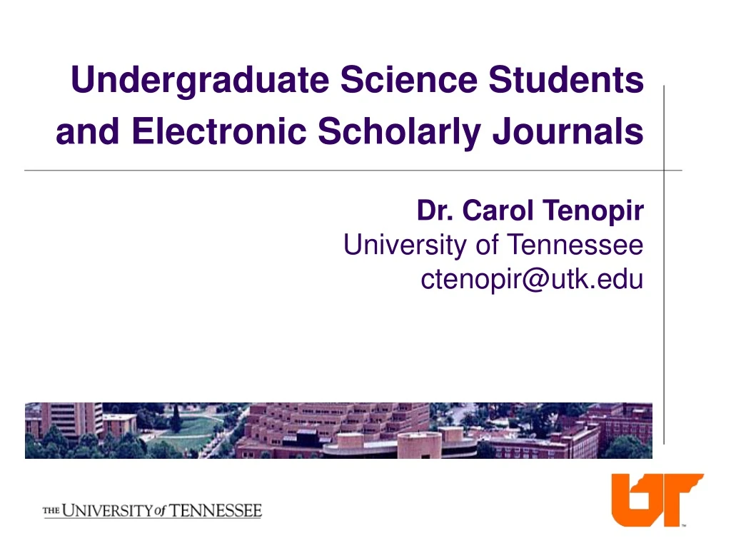 undergraduate science students and electronic scholarly journals