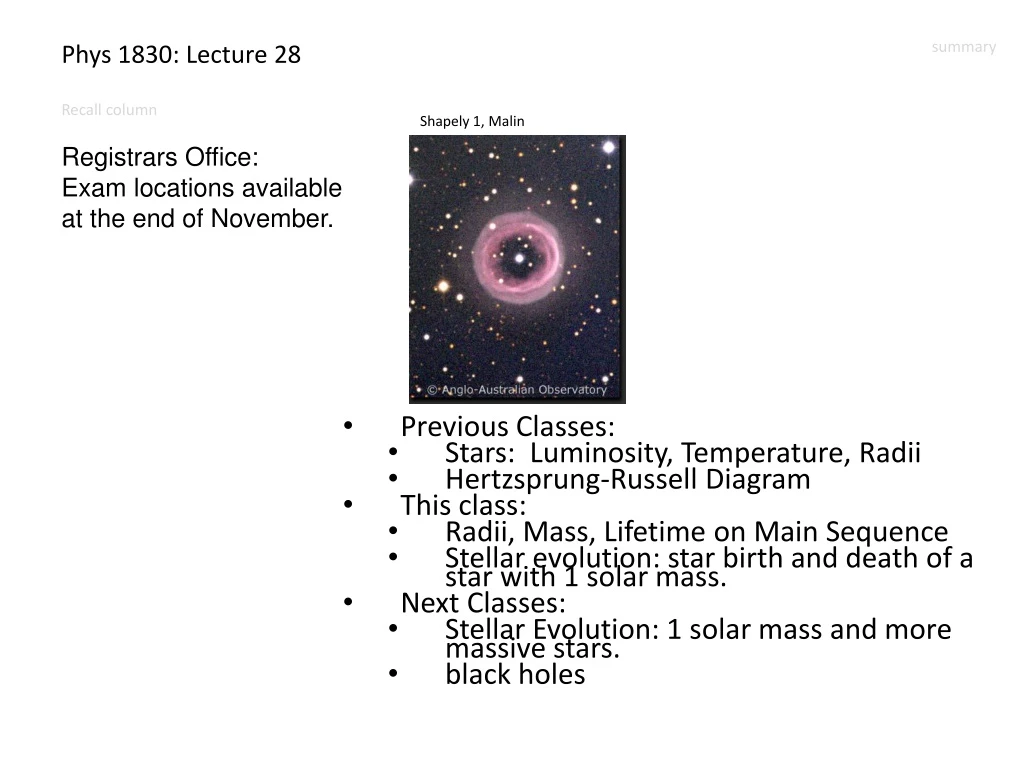 phys 1830 lecture 28