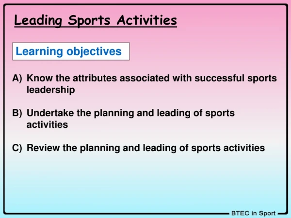 Leading Sports Activities