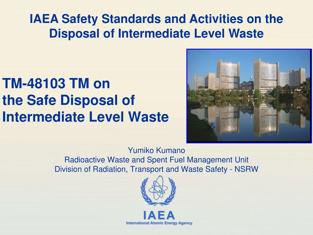 tm 48103 tm on the safe disposal of intermediate level waste