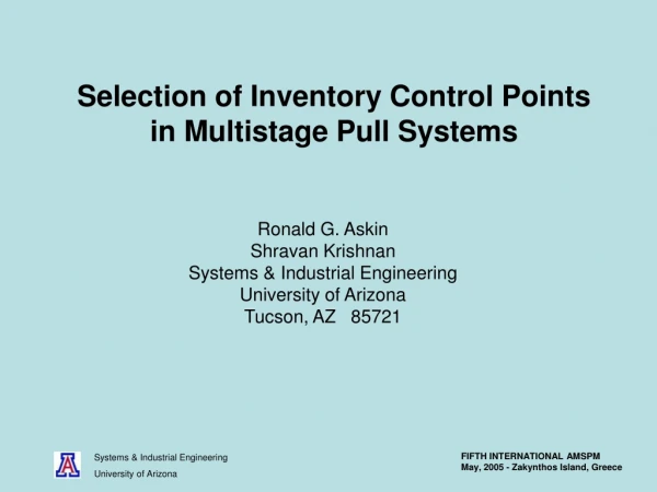 Selection of Inventory Control Points in Multistage Pull Systems