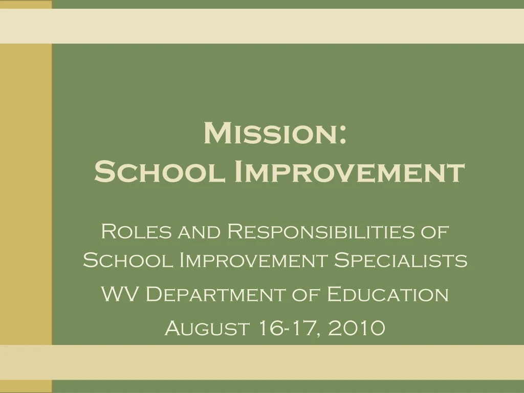 mission school improvement