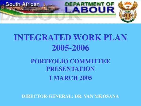 INTEGRATED WORK PLAN  2005-2006
