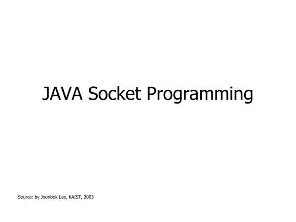JAVA Socket Programming