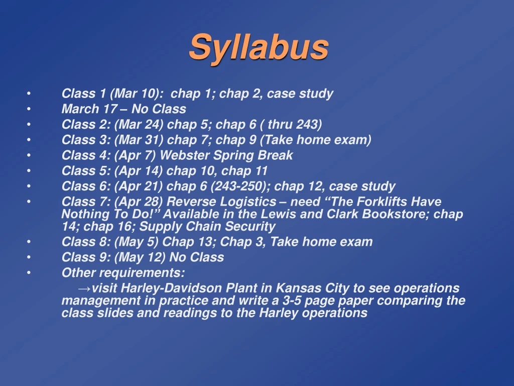 syllabus