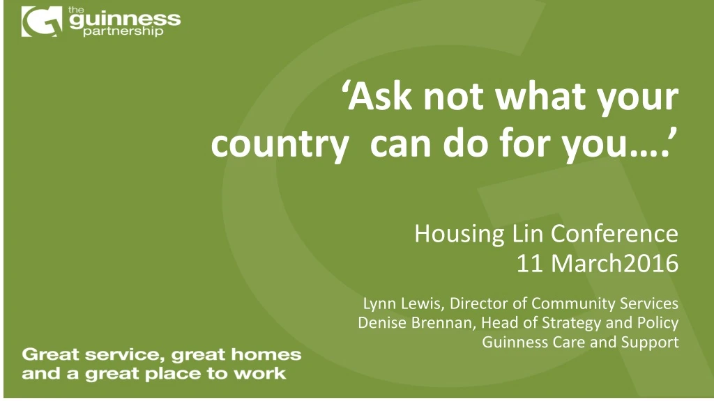 ask not what your country can do for you housing