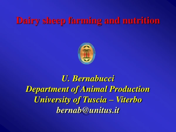 Dairy sheep farming and nutrition