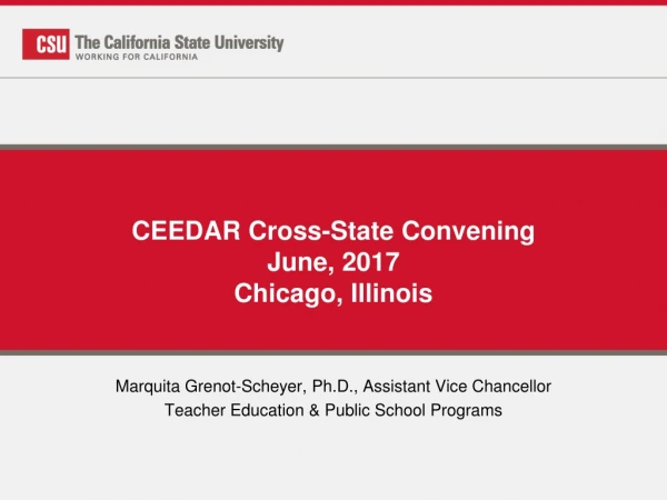 CEEDAR Cross-State Convening  June, 2017 Chicago, Illinois