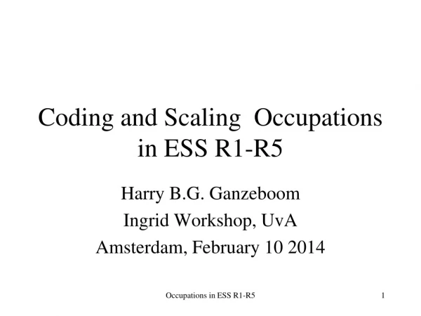 Coding and Scaling  Occupations in ESS R1-R5
