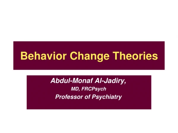 Behavior Change Theories