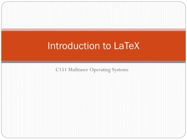 Introduction to LaTeX