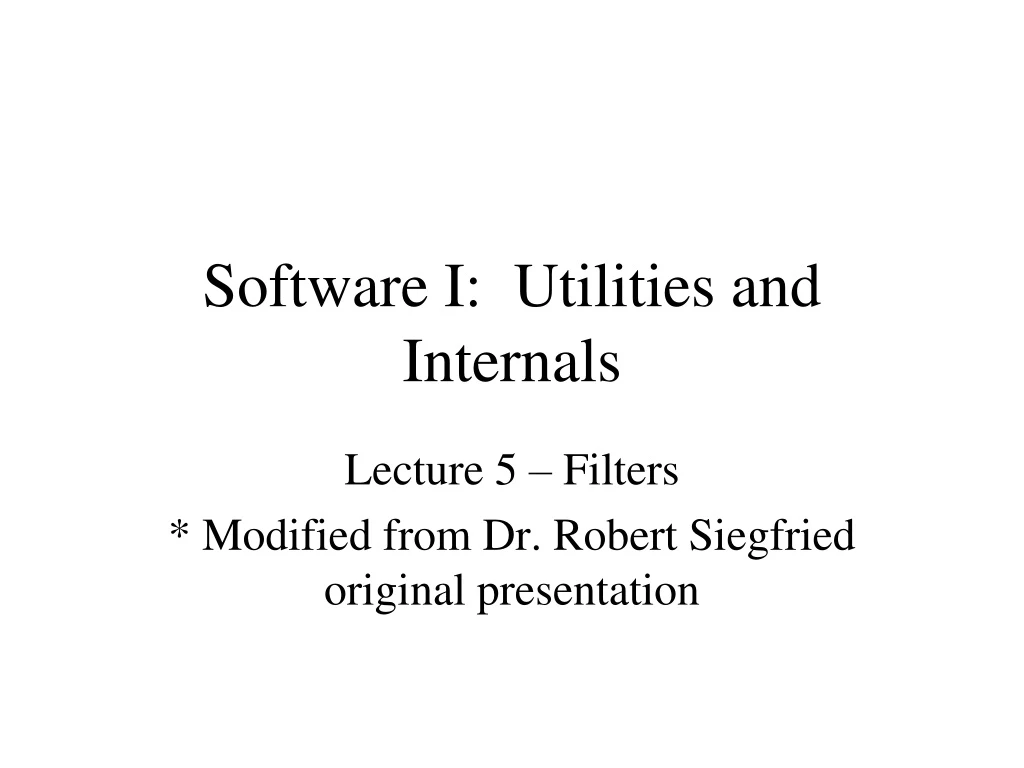 software i utilities and internals